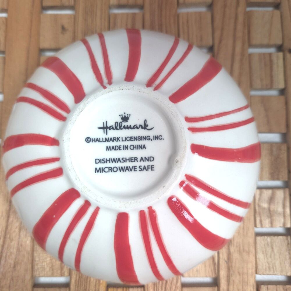 Hallmark Peppermint Candy Cane Bowl & Spreader Christmas Dip Serving Set